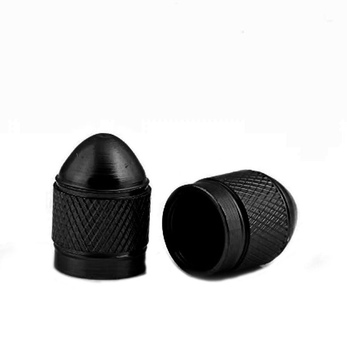 8 Black Aluminum Metal Tire Valve Spike Air Caps Wheel Stem Universal Truck Car