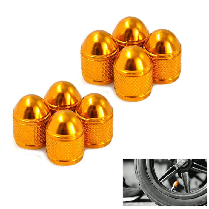 8 Pc Bronze Aluminum Metal Tire Wheel Valve Car Covers Spike Truck Air Caps Stem