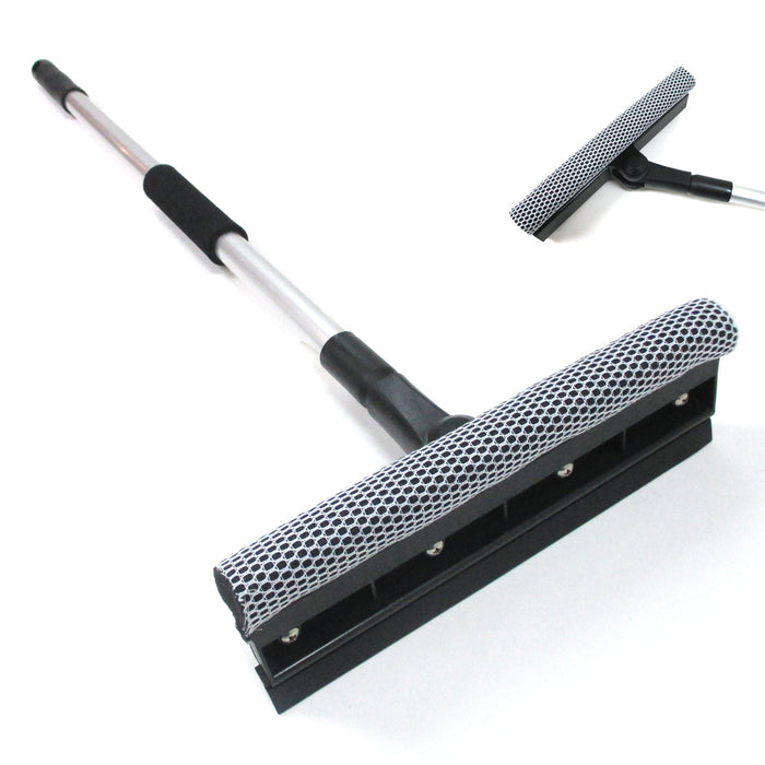 48" Telescopic Sponge Window Squeegee Cleaner Swivel Windshield Blade Wiper