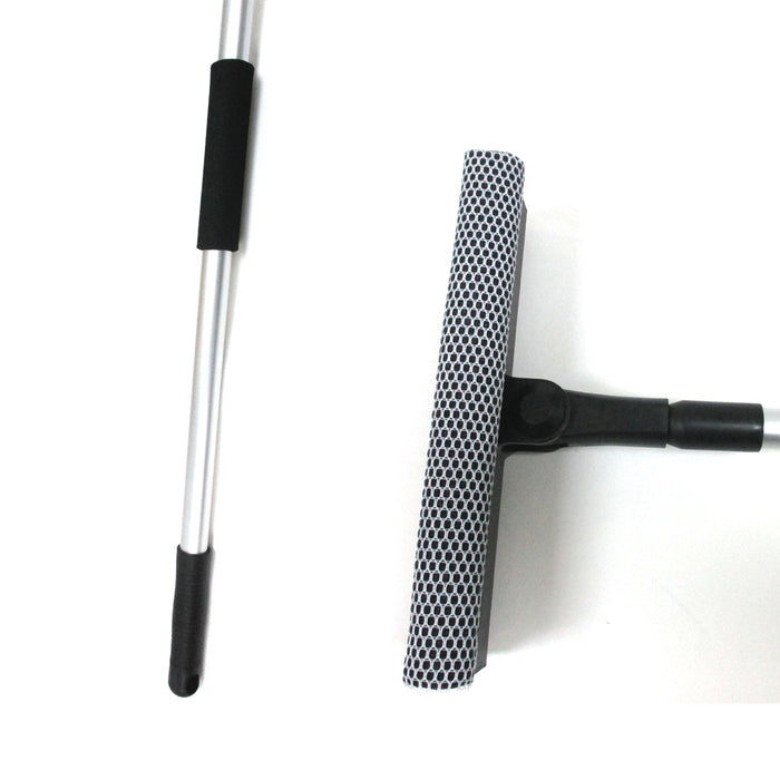48" Telescopic Sponge Window Squeegee Cleaner Swivel Windshield Blade Wiper