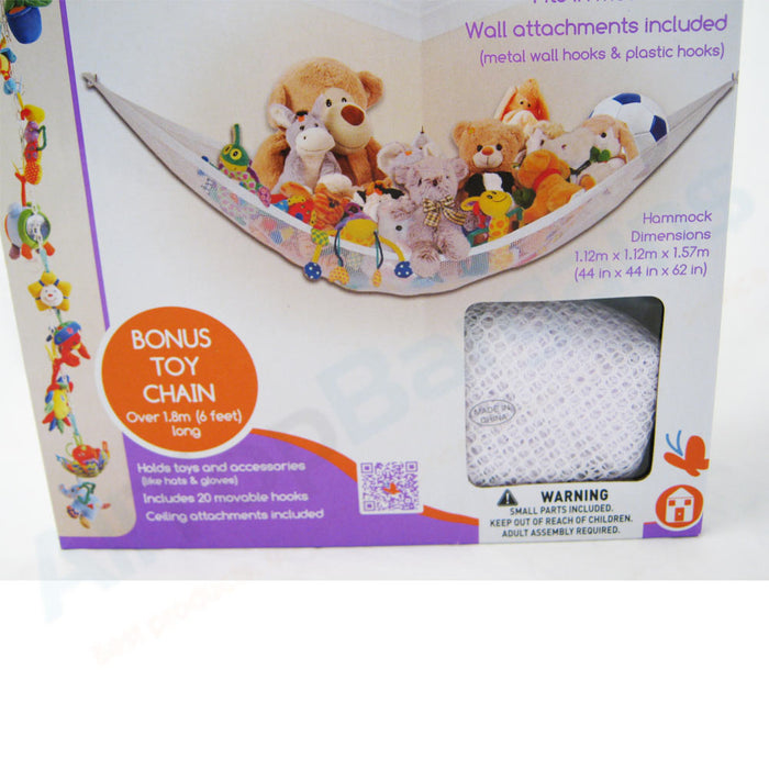 Mesh Toy Hammock Net Organizer Corner Stuffed Animals Baby Kids Hanging Storage