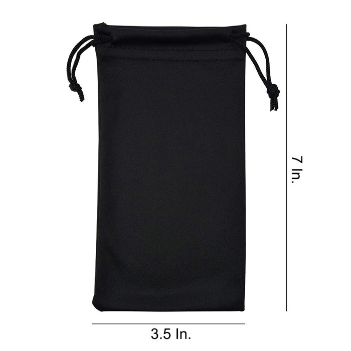 3 Pc Microfiber Black Pouch Bag Soft Premium Case Sunglasses Eyeglasses Cleaning