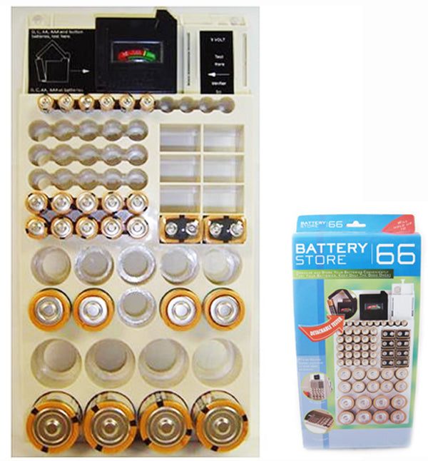 66 Battery Storage Plastic Holder Rack Organizer Removable Tester For AAA 9V C D