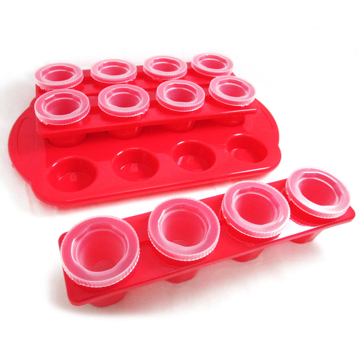 12 Ice Shot Glass Maker Frozen Mold Cold Tray Party Bar Alcohol Shooter Plastic
