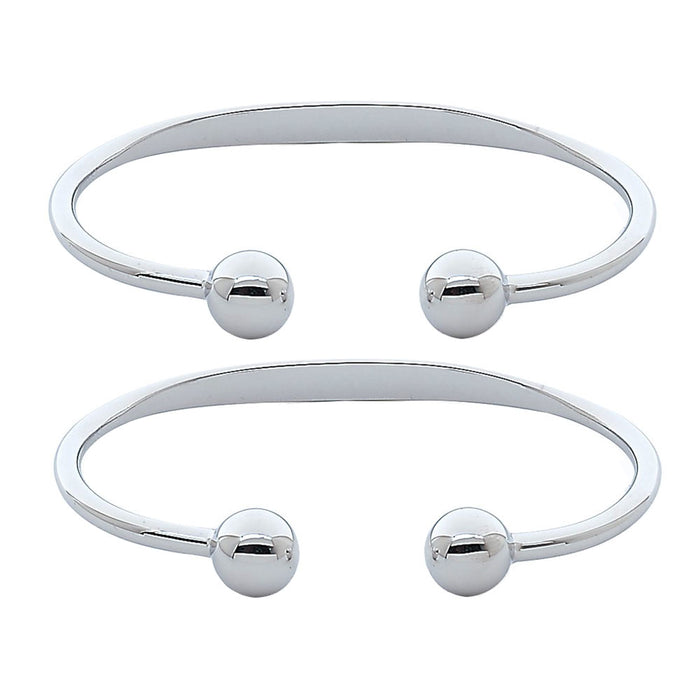2PC Pure Copper Bracelet Relief Joint Pain Arthritis Magnetic Unisex Cuff Silver