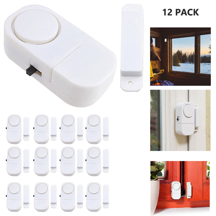 Pack of 12 Security Window Door Alarm DIY Home Protection Burglar Alert Sensor
