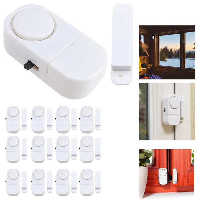 Pack of 12 Security Window Door Alarm DIY Home Protection Burglar Alert Sensor