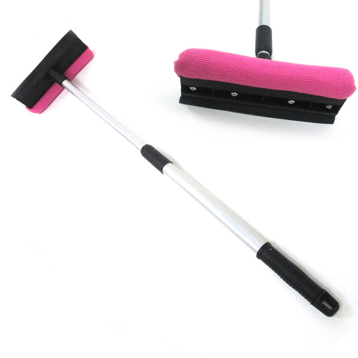 Microfiber Telescopic Window Squeegee Cleaner Brush Shower Car Wiper Sponge New