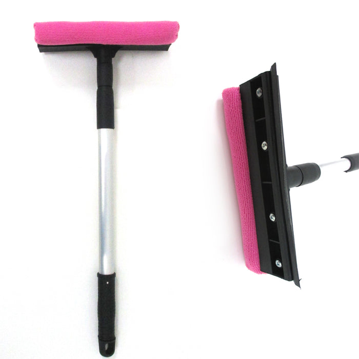 Microfiber Telescopic Window Squeegee Cleaner Brush Shower Car Wiper Sponge New