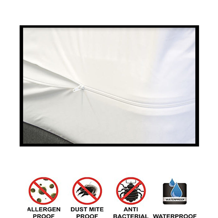 2 Queen Size Zippered Mattress Cover Waterproof Bed Bug Dust Mite Protect Fabric
