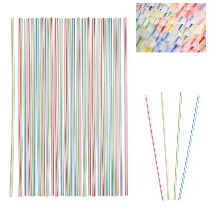 900 PC Striped Straight Straws 9" Plastic Disposable Cocktail Drinking Bar Party