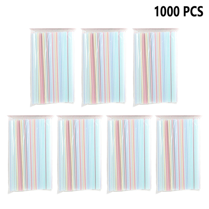 900 PC Striped Straight Straws 9" Plastic Disposable Cocktail Drinking Bar Party