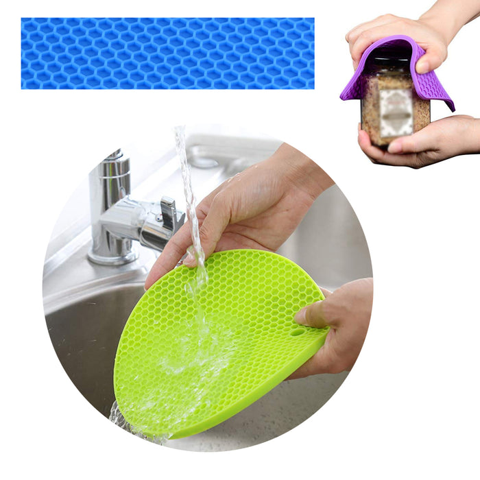 2PC Silicone Pot Holders Trivets Mat Food Safe Heat Resistant Jar Opener Gripper