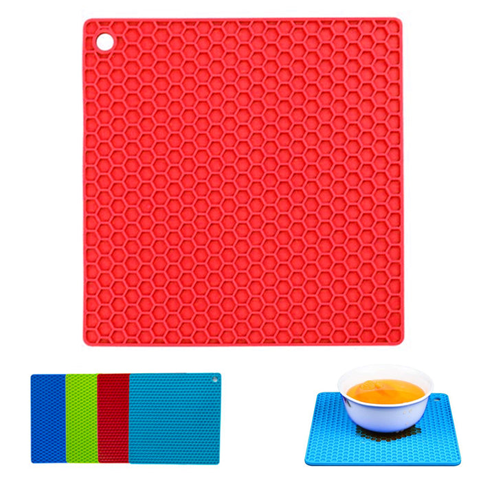 4PC Silicone Trivet Pot Holder Non Slip Mat Heat Resistant Spoon Rest Jar Opener