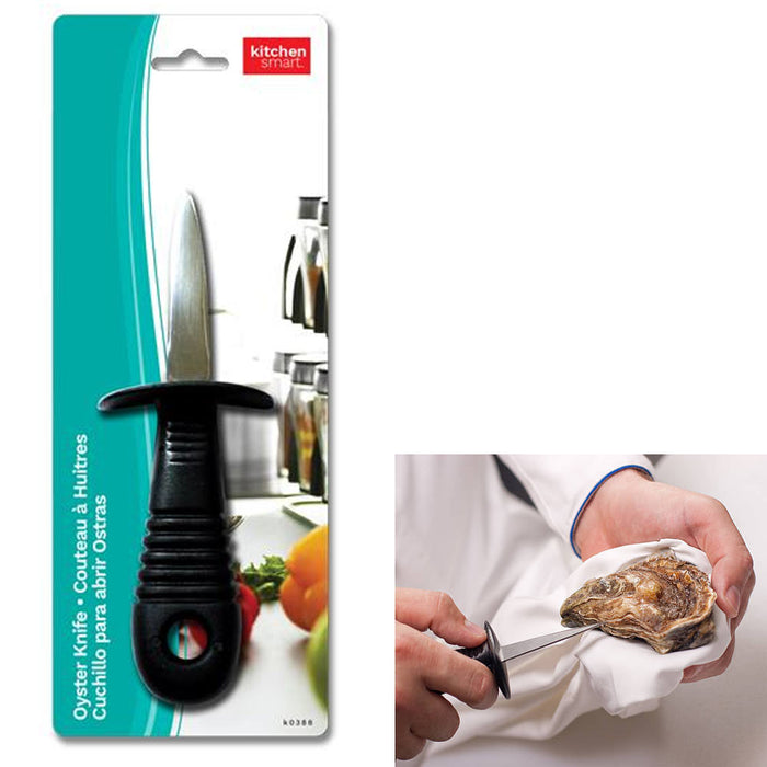 Stainless Steel Oyster Knife Non Slip Handle Shucker Oyster Seafood Opener Tool