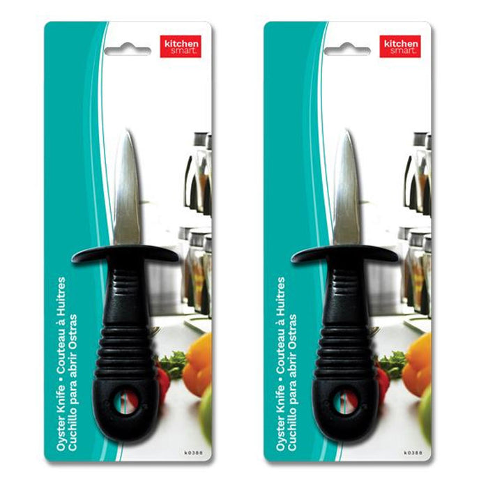 2 Pack Stainless Steel Oyster Knife Shucker Seafood Opener Tool Non Slip Handle