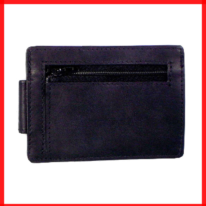 Genuine Leather Money Clip Wallet Belt Slim Double Sided Credit Card ID Pocket