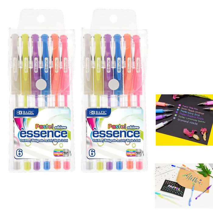 12 Gel Pens Pastel High Quality Fine Points Pen Adult Kids Coloring Books Drawing