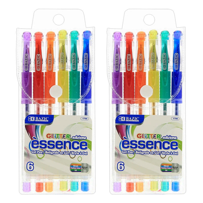 12 Glitter Gel Pens Fine Tip Art Set More Ink Adult Coloring Book Sparkle Gift