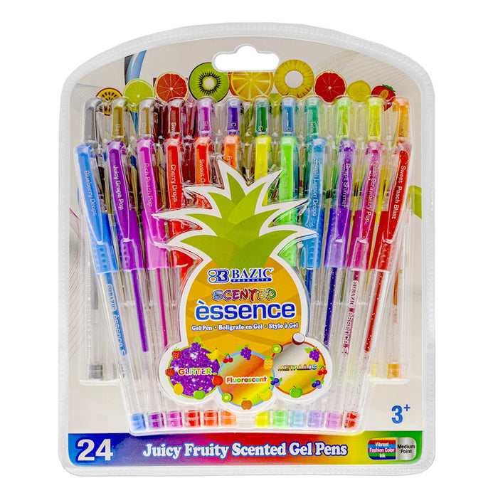 48 PC Scented Glitter Gel Pens Coloring Books Drawing Neon Metallic Scent Pen