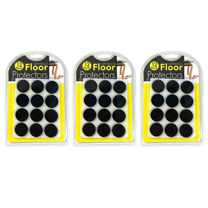 36 x Self Adhesive Round Felt Pads Furniture Floor Scratch Protector Black 0.87"
