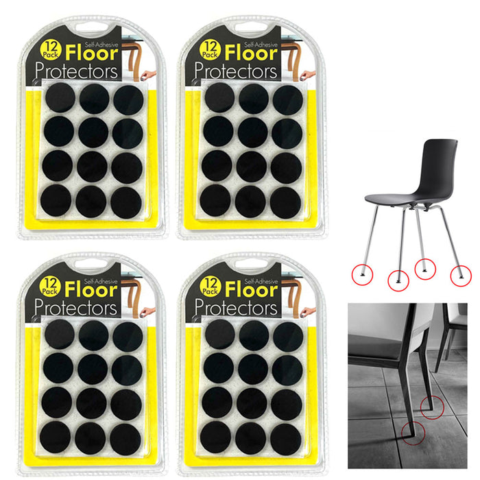 48 Pc Self Adhesive Furniture Protection Pads Floor Scratch Anti-Skid Protector