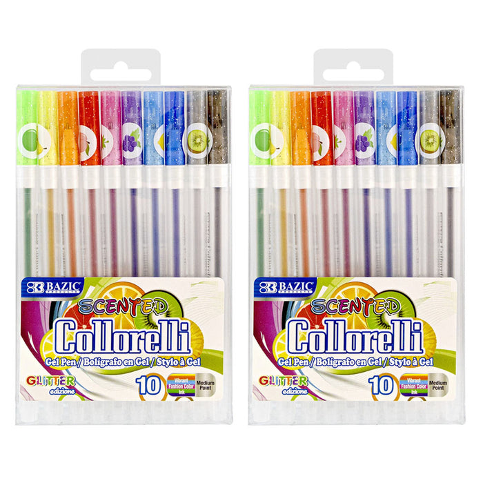 20 Set Scented Gel Pens Glitter Color More Ink Fruit Flavors Pen Coloring Books