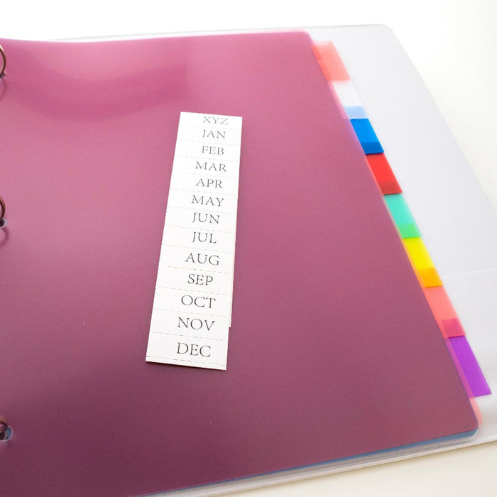 48 Binder Dividers Insertable Multicolor Tabs Index Flag Markers Office School