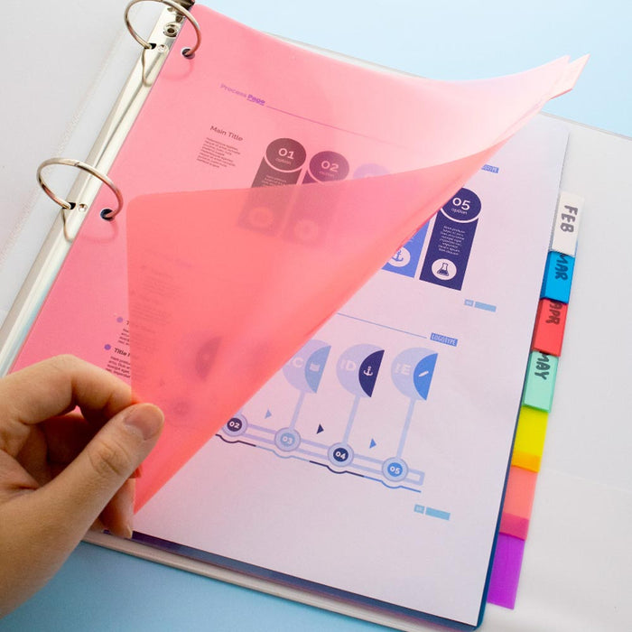 1 Set Tabs Dividers 3 Rings Binders 8 Multicolor Customizable Table Contents