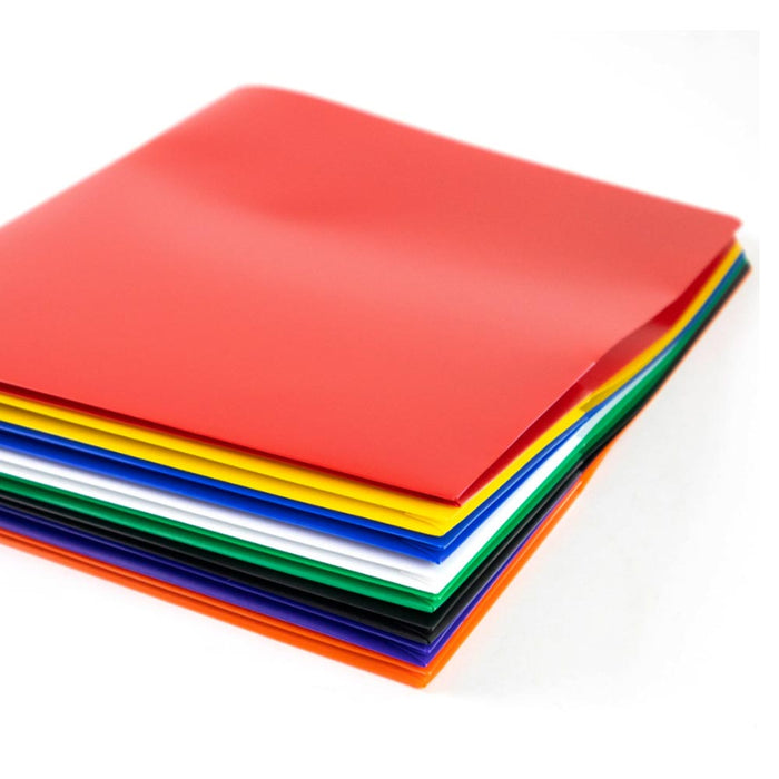 6 Multicolor Plastic Two Pocket Folders Portfolio 3  Letter Size