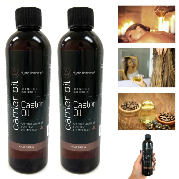 2 Pack Castor Oil Massage Cold Pressed Eyebrow Hair Growth Lashes Carrier Oils
