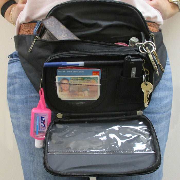 Fanny Pack Waist Bag Adjustable Traveling Pouch Sports Men Women Hip Purse Black
