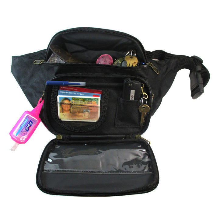 3X Waist Fanny Pack Adjustable Bag Travel Sports Pouch Men Women Hip Purse Black