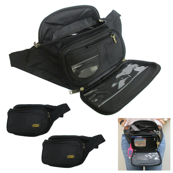 3X Waist Fanny Pack Adjustable Bag Travel Sports Pouch Men Women Hip Purse Black