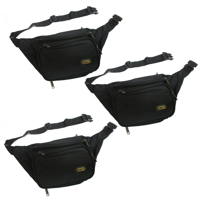 3X Waist Fanny Pack Adjustable Bag Travel Sports Pouch Men Women Hip Purse Black