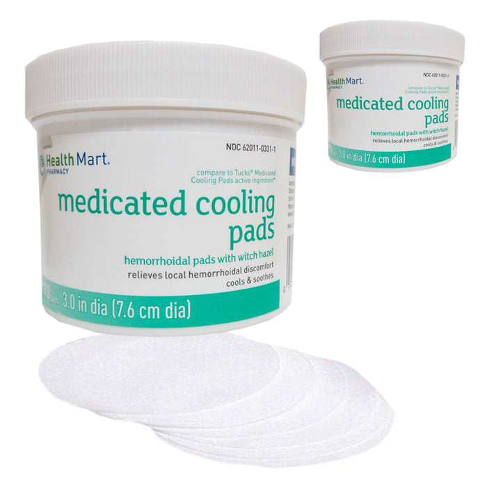 2 Jars Medicated Cooling Pads 100ct Each Hemorrhoidal with Witch Hazel Cleansing