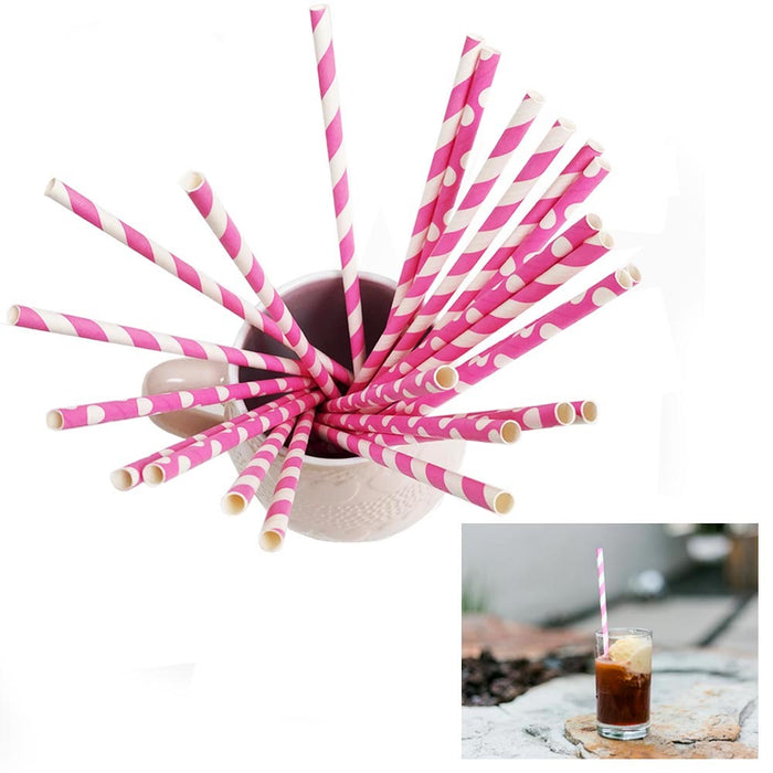120 Pink Straws Paper Biodegradable Wedding Birthday Party Supplies Baby Shower