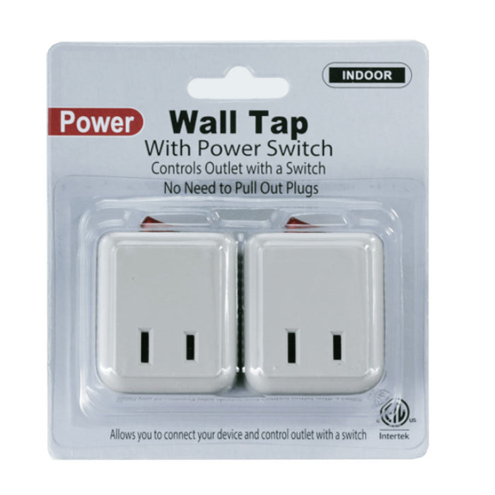 4 Pc  Outlet Wall Tap Single Port Power Electrical Adapter On Off Lighted Switch