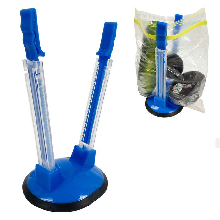2PK Sandwich Bag Racks Clip Food Storage Hands-Free Baggie Holder Kitchen Gadget