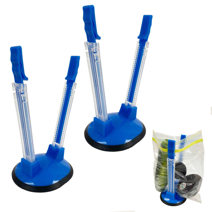 2PK Sandwich Bag Racks Clip Food Storage Hands-Free Baggie Holder Kitchen Gadget