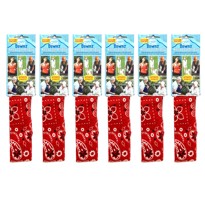 6 Pc Cooling Towel Bandana Headband Chilly Pad Water Cool Downz Head Neck Heat