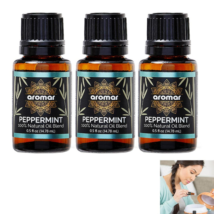 3 x Aromatherapy Peppermint Essential Oils Pure Natural High Quality Diffuser