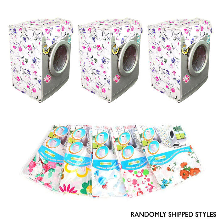 3 Set Waterproof Washing Machine Zippered Top Dust Cover Protection Type B Front