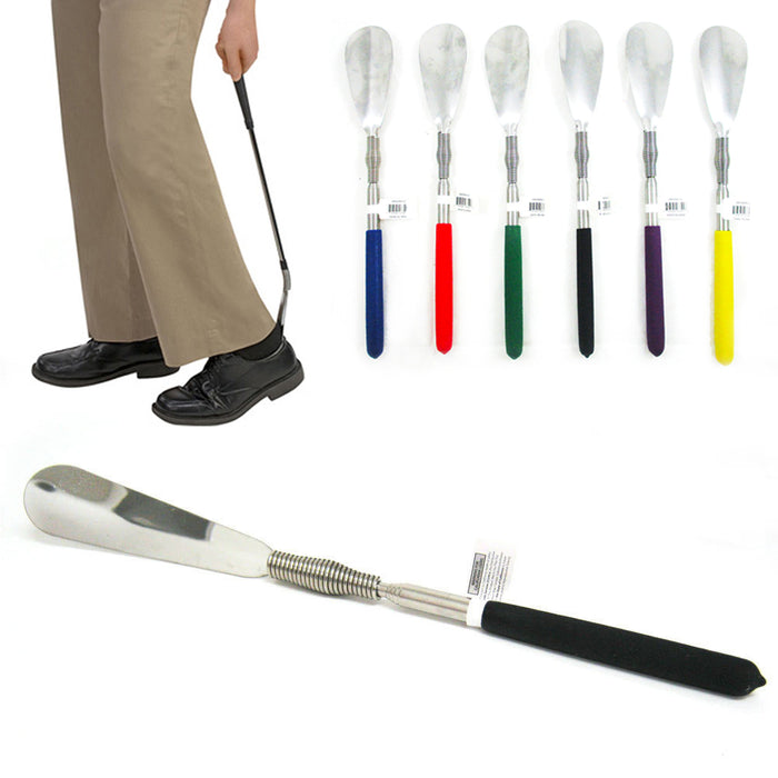 Metal Shoe Horn 29" Extra Long Shoehorn Stainless Steel Flexible Head Heavy Duty