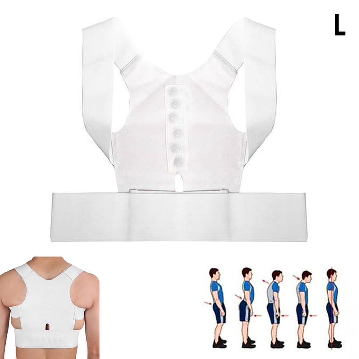 Magnetic Posture Corrector Back Shoulder Support Brace Belt Lumbar Pain Relief L