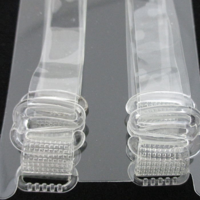 4 Pair Lady Invisible Clear Transparent Bra Shoulder Straps Adjustable Clasp Set