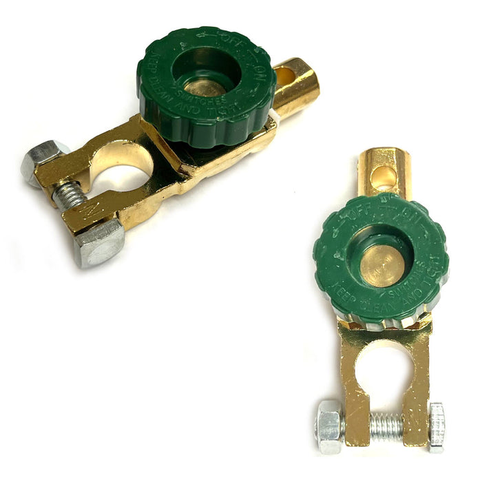 2 Auto Battery Link Terminal Brass Quick Cutoff Disconnect Master Kill Switch