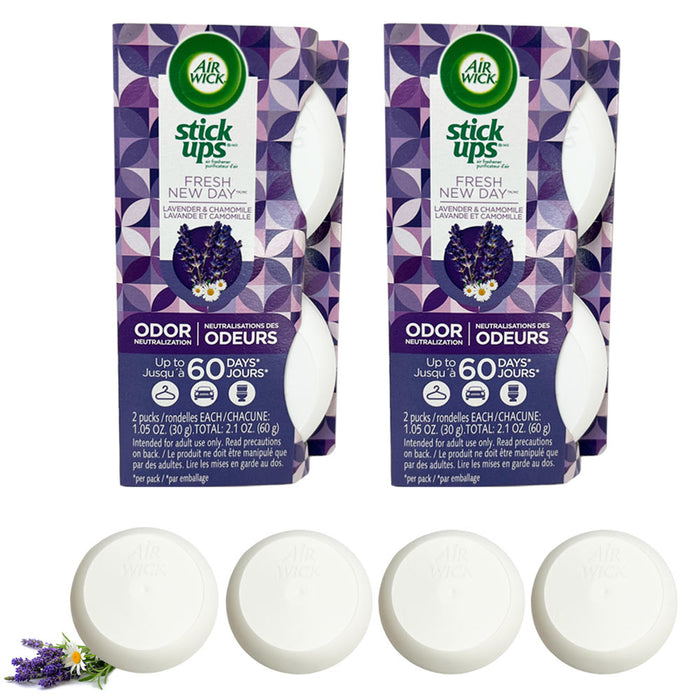 4 Pack Air Wick Stick Ups Air Freshener Trash Can Odor Eliminator Lavender Aroma