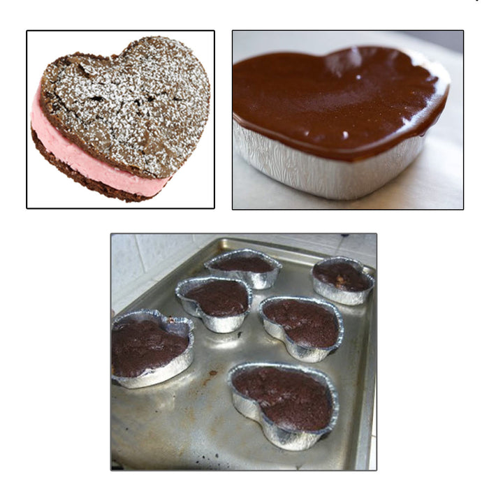 120 Aluminum Foil Heart Baking Cups Mold Cupcakes Disposable Silver Tin Bake New