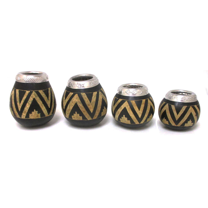 Argentina Mate Gourd Hand Carved Yerba Cup Handmade Bombilla Straw Drink Kit